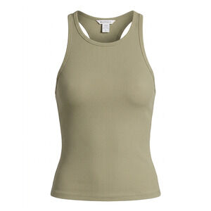 Athleta Women's Renew Ribbed High Neck Racerback Tank Top Sage Green Size Large